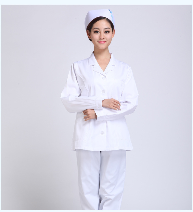 女醫生分體秋冬裝白se 醫師長袖冬裝實驗藥店實習護士服裝